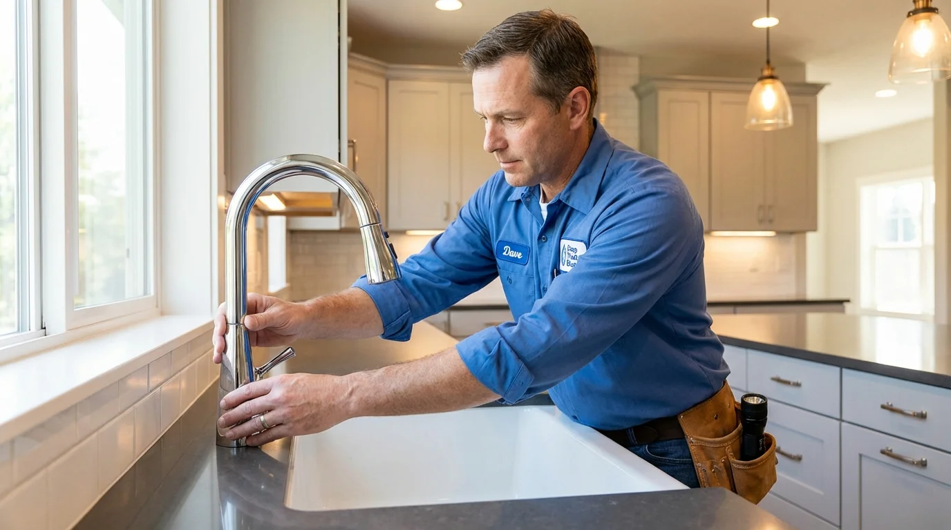 Kitchen faucet installation by Johns Plumbing LLC in Tilden